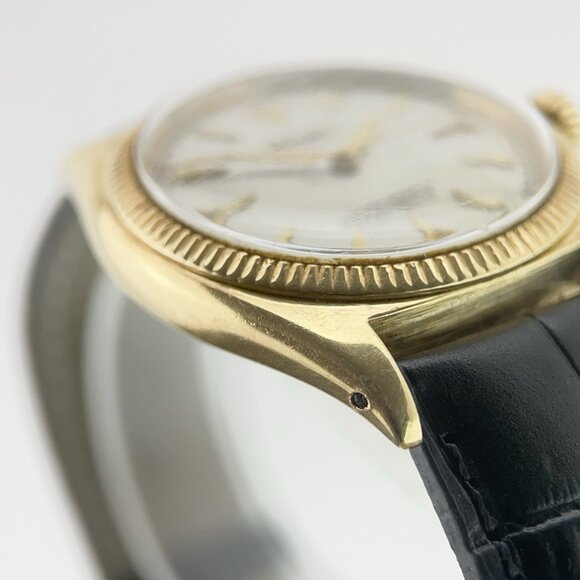 Rolex Oyster Precision 18k Yellow Gold Silver Dial 34mm Automatic Mens Watch - Picture 3 of 8